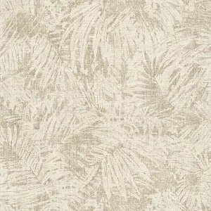 Galerie Havana Beige Cream Fern Leaf Motif Textured Wallpaper