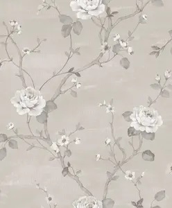 Galerie Palazzo Silver Grey Luisella Floral Embossed Wallpaper