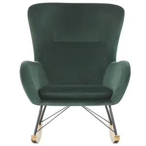 Rocking Chair ELLAN Velvet Dark Green