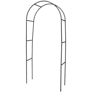 Black 2.4M Metal Frame Garden Arch Heavy Duty Climb Plant Rose Support