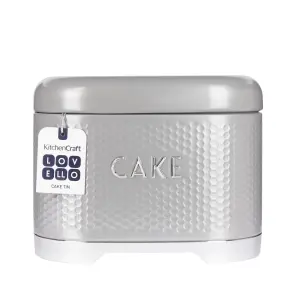 KitchenCraft Steel Bakeware Biscuit Tin Storage Cake Grey Vintage Jar Kitchen