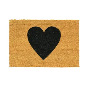 Nicola Spring - Coir Door Mat Black / 1.6cm H x 60cm L x 40cm W