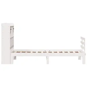 Berkfield Bookcase Bed without Mattress White 100x200cm Solid Wood Pine