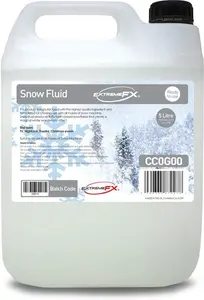 Extreme FX Super Snow Fluid 5L Premium Artificial Snow Ready To Use Fake Snow Machine Liquid Special Effects, Christmas Snow, Winter Wonderland,