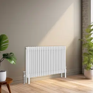 Right Radiators 600x1010 mm Horizontal Traditional 4 Column Cast Iron Style Radiator White