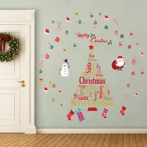 English Christmas Wall Stickers Wall Art, DIY Art, Home Decorations, Decals