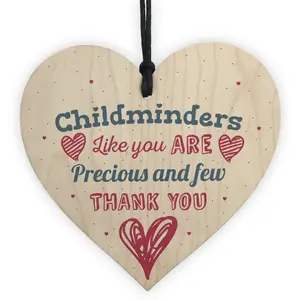 Red Ocean Handmade Gift For Childminder Thank You Teacher Nursery Wooden Heart Plaque Keepsake