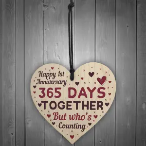 Red Ocean Handmade Wooden Heart Plaque Gift To Celebrate 1st Wedding Anniversary Husband Wife Someone Special Keepsake