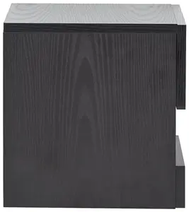 GFW Galicia Pair of Wall Hanging Bedside Tables Black