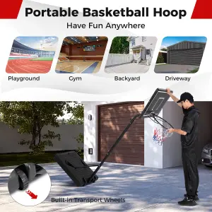 Costway Portable Kids Youth Basketball Hoop System Indoor Outdoor Basketball Goal w/ Fillable Base