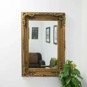 MirrorOutlet Carved Louis Gold Wall Mirror 122 x 91 cm