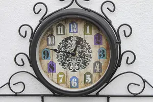 Garden Clock With Coat Hooks -for Outdoor or Indoor Use. Clock face is 15cms in diameter.