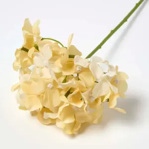 Homescapes Artificial Stem of Yellow Hydrangea Flowers, 60 cm