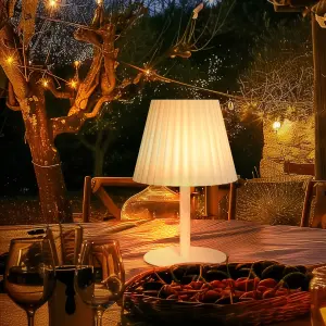 Outsunny Outdoor Table Lamp with Solar and USB Charge, Cordless