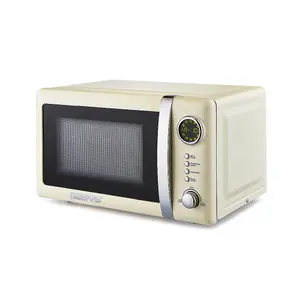 GEEPAS Retrovive 20L Digital Freestanding Microwave Oven 700W, Cream