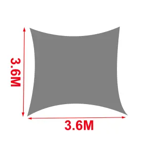 SunDaze 3.6x3.6m Sun Shade Sail Square HDPE Breathable UV Block Sunscreen Sand with Free Rope