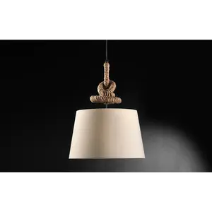 Luminosa Corda-Mauli Cylindrical Pendant Ceiling Light, Rope Design