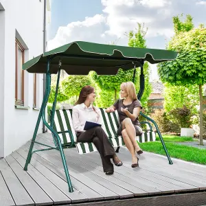 Costway Garden Patio Metal Swing Chair 3 Seater Hammock Bench Swinging Cushioned Seat