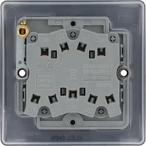 BG Nexus Metal 20A Triple Wall Light Switch, 2 Way, Matt Black