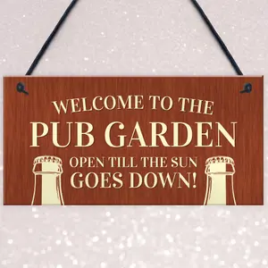 Red Ocean Novelty Pub Garden Sign For Home Bar Garden Decor Gift Hanging Signs