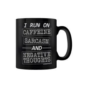 Grindstore Caffeine Sarcasm & Negative Thoughts Mug Black/White (One Size)