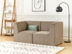 2 Seater Modular Jumbo Cord Sofa Taupe LEMVIG