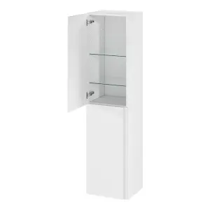 GoodHome Levanna Tall deep Matt White Double Bathroom Column cabinet (H)160cm (W)40cm