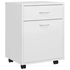 Berkfield Rolling Cabinet White 45x38x54 cm Engineered Wood