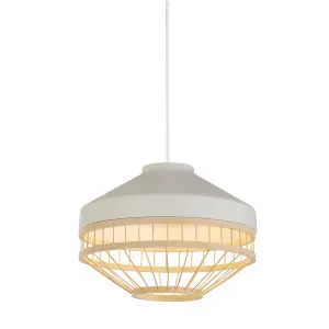 Lighting Collection Timaru Bamboo Pendant Shade