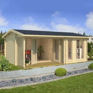 Lasita Mornington Two Room Summer House - 5.95m x 3.9m - Garden Log Cabin Double Glazed