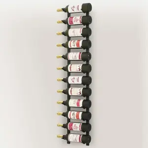 Riveria Wall Mounted Wine Rack for 12 Bottles Black Iron