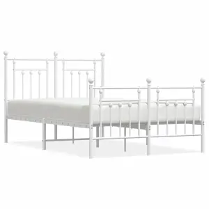 Berkfield Metal Bed Frame with Headboard and Footboard White 120x200 cm