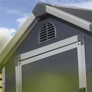 4 x 3 Single Door Apex Plastic Shed (Dark Grey)