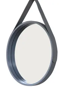 Wooden Wall Mirror/ Round Hanging Mirror/Vanity Mirror,Grey