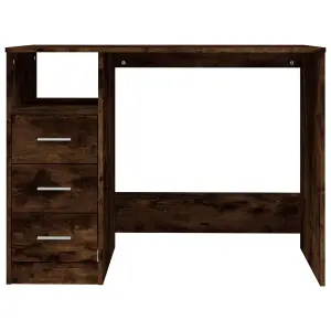 Berkfield Desk with Drawers Smoked Oak 102x50x76 cm Engineered Wood