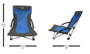 Vanilla Leisure Ocean Low Folding Beach Chair For Camping, Fishing & Festivals