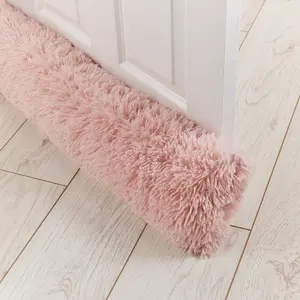 Cuddly Deep Pile Faux Fur Door Draught Excluder Blush