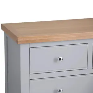 Home Source Easton Grey & Oak 5 Drawer Chest of Drawers