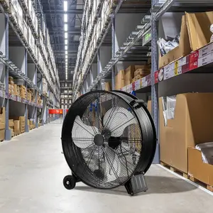 Costway 24" Drum Fan High-Velocity Direct-Driven Floor Fan 3 Speed