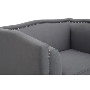 Interiors By Premier Comfortable Grey Fabric Chair, Elegant Armchair For Bedroom, Robust Modern Armchair For Livingroom