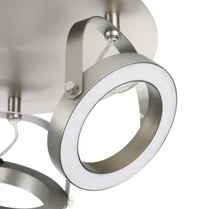 Cyber Satin nickel effect 3 Light Spotlight