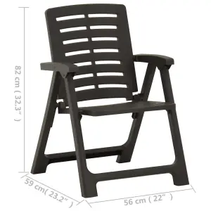 Berkfield Garden Chairs 2 pcs Plastic Anthracite