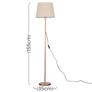 ValueLights Modern Standard Floor Lamp Base In Copper Metal Finish