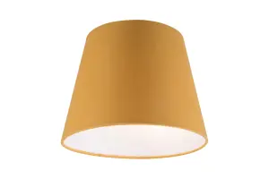 GoodHome Lokombi Mustard yellow Fabric dyed Light shade (D)20cm