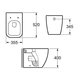 Cooke & Lewis Affini White Back to wall Toilet with Soft close seat