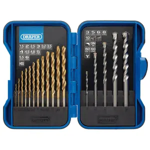 Draper Metric Combined HSS and Masonry Drill Bit Set (17 Piece) 18551