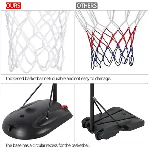 Yaheetech Black Portable Basketball Hoop for Outdoors