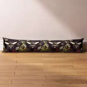 Wylder Midnight Garden Bee Digitally Printed Velvet  Draught Excluder