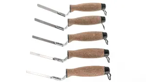 Toolty Tuck Pointing Jointing Finger Trowel Set with Cork Handle Stainless Steel - 5 PCS 6, 8, 10, 12, 14mm Bricklayer DIY