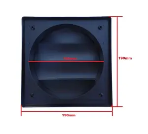 Black External Gravity Flaps 150mm /6" Ventilation Duct Cover